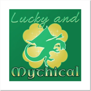 Lucky and Mythical Clover Dragon Posters and Art